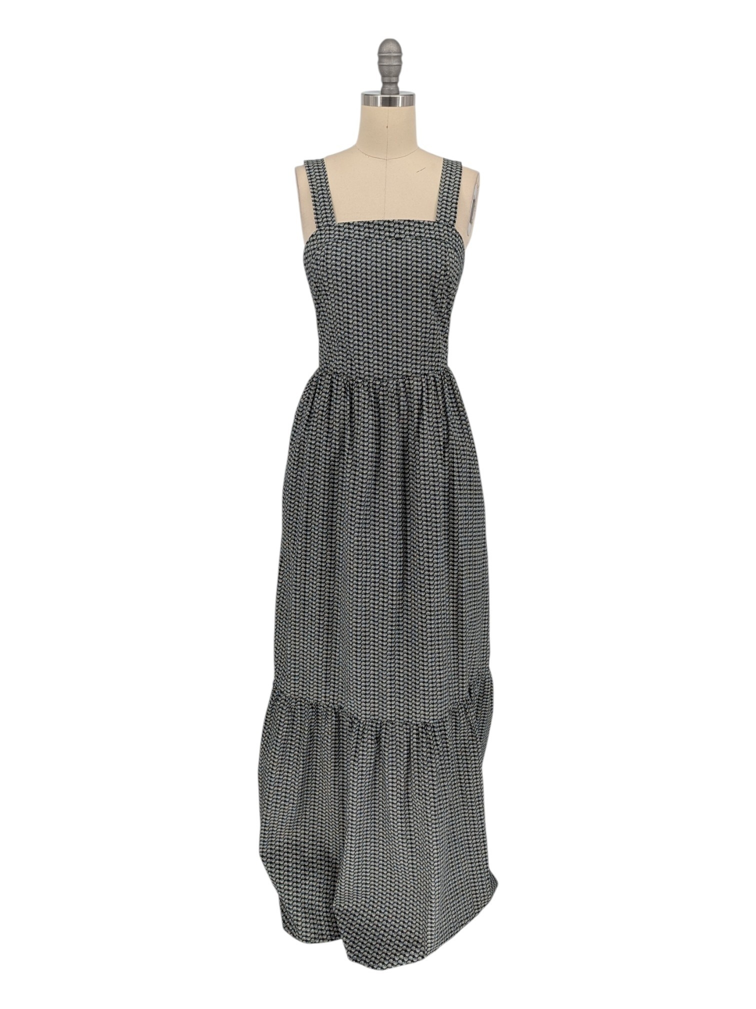 30367 Anthem Seashell Print Maxi Dress Black Size Small Coastal Resortwear